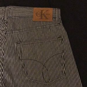 Calvin Klein Straight Leg High Waist Striped Jeans